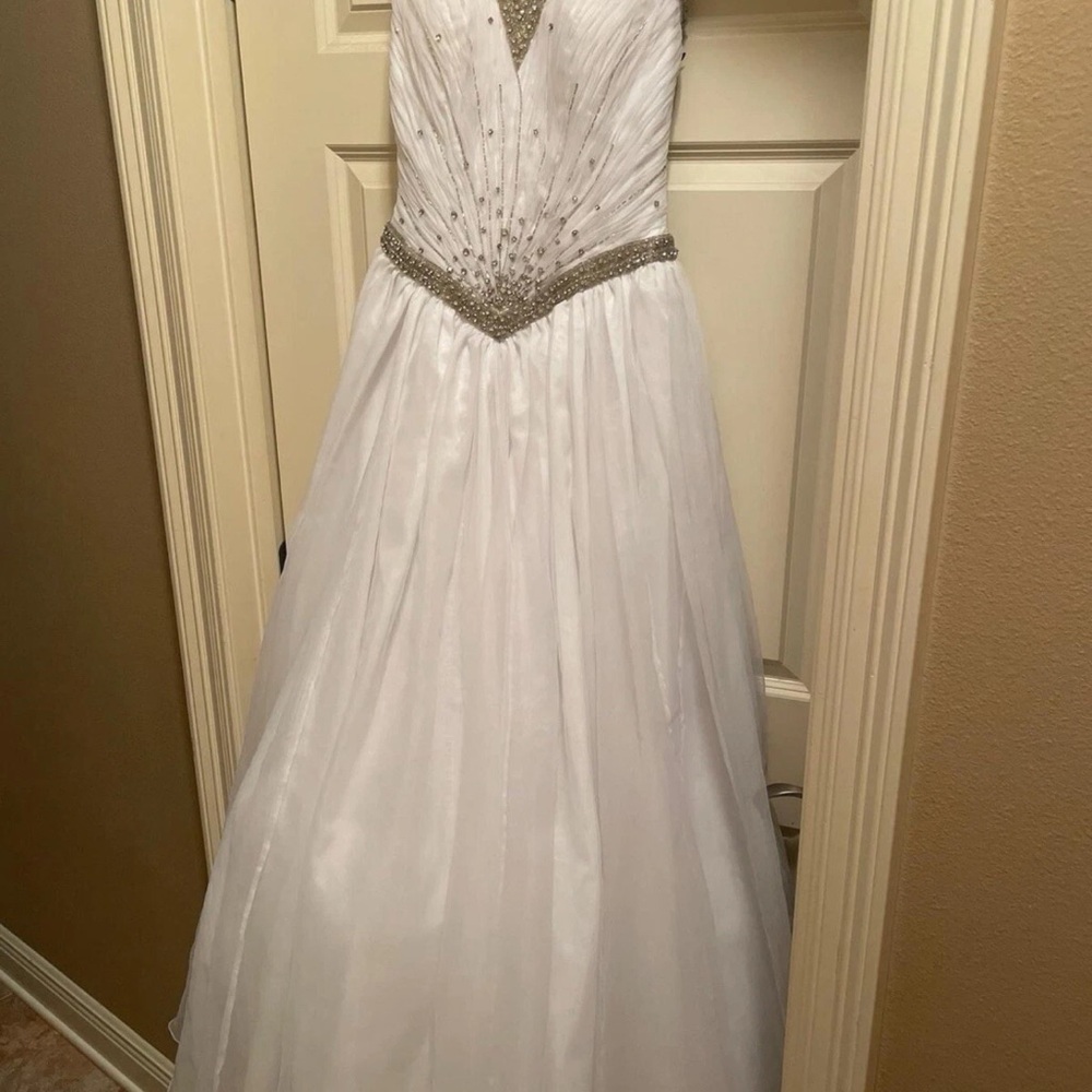 Claire's White Gown with Silver Accents